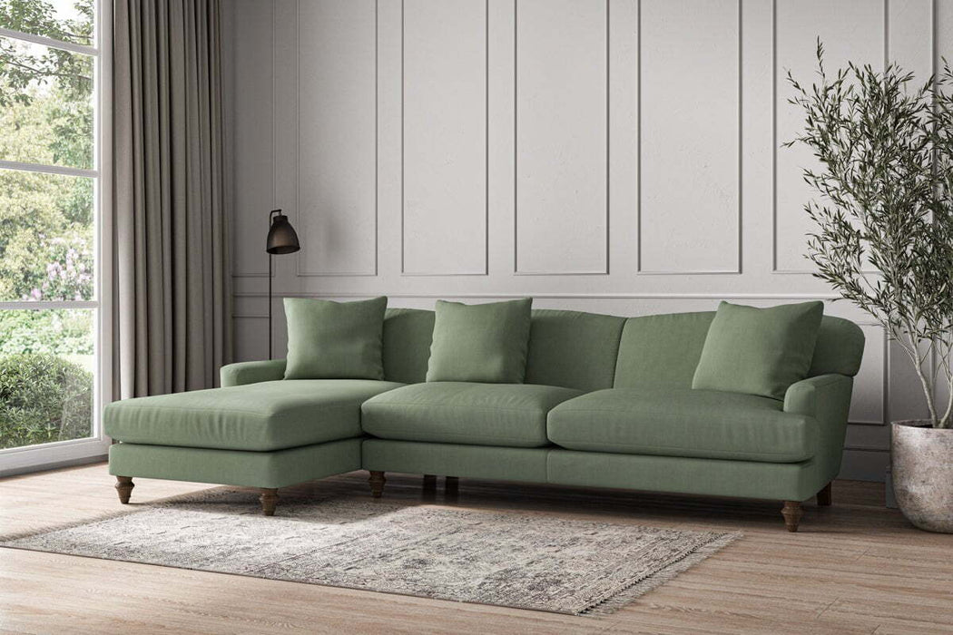 Deni Grand Left Hand Chaise Sofa - Brera Linen Jade