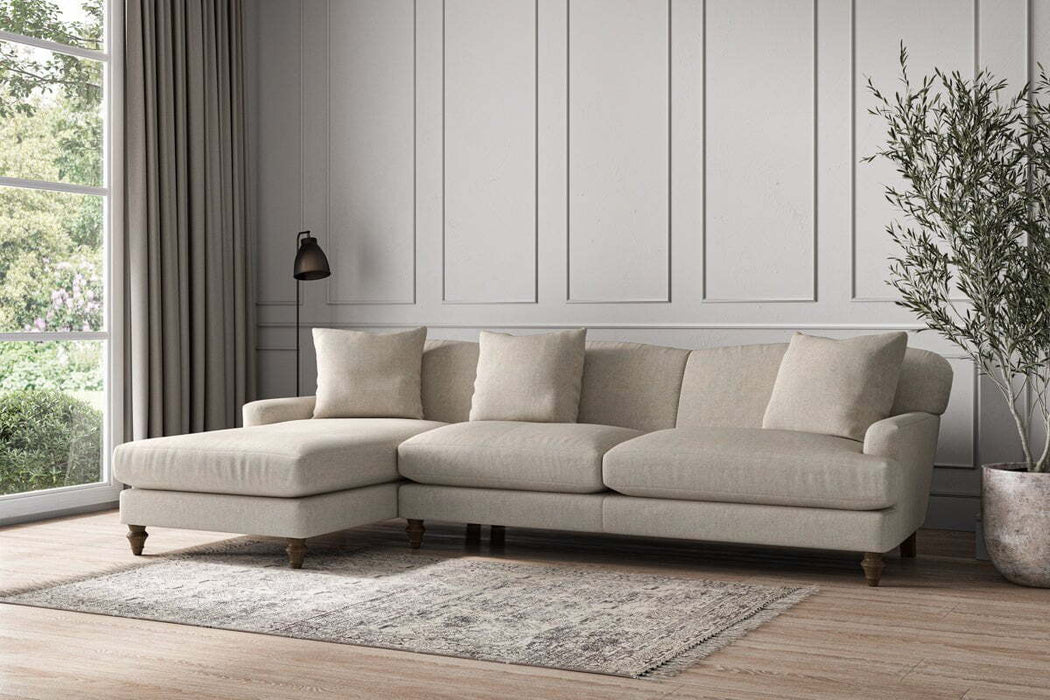 Deni Grand Left Hand Chaise Sofa Brera Linen Natural