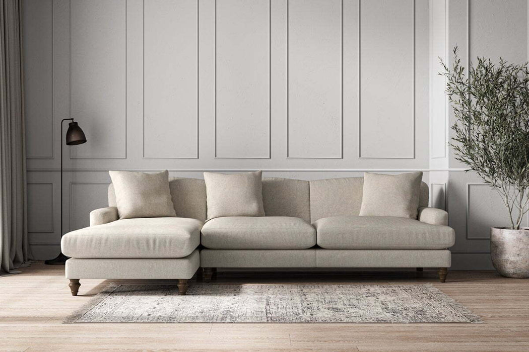 Deni Grand Left Hand Chaise Sofa Brera Linen Natural