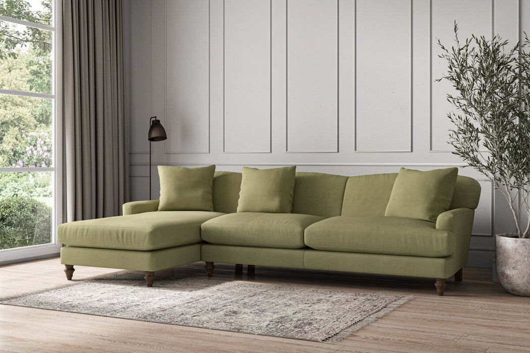 Deni Grand Left Hand Chaise Sofa - Brera Linen Sage