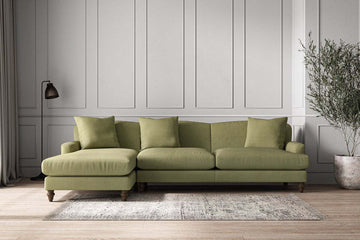 Deni Grand Left Hand Chaise Sofa - Brera Linen Sage