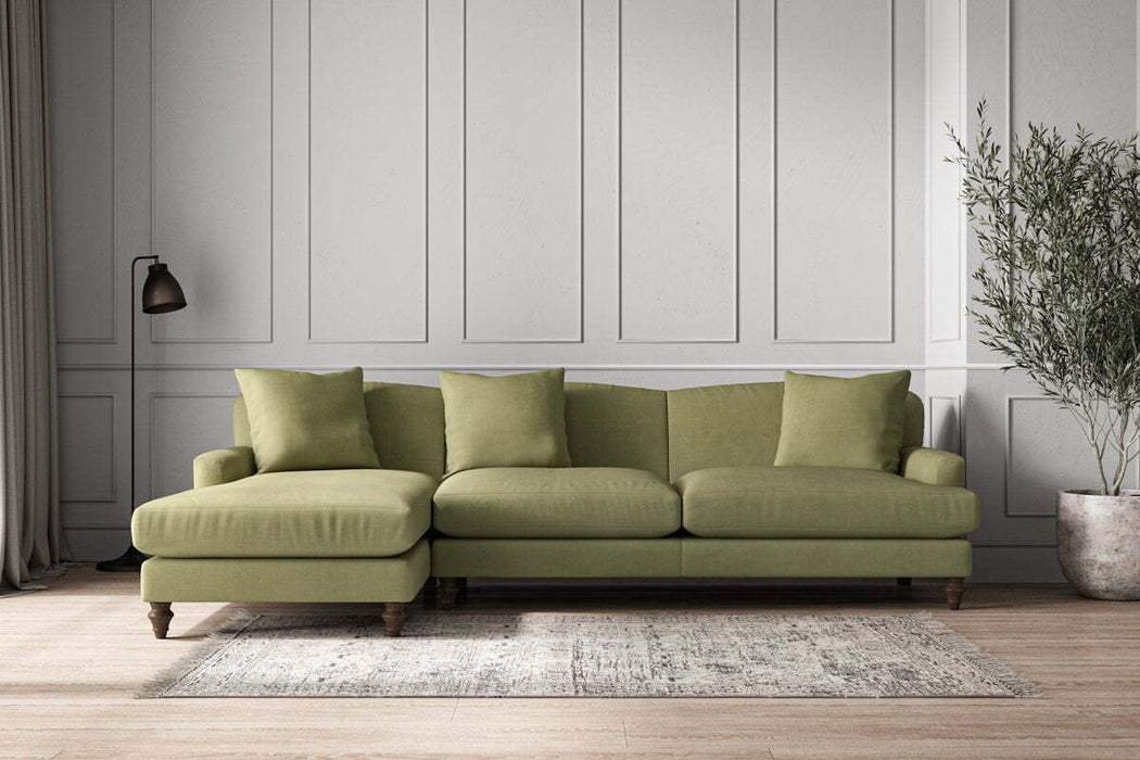 Deni Grand Left Hand Chaise Sofa - Brera Linen Sage