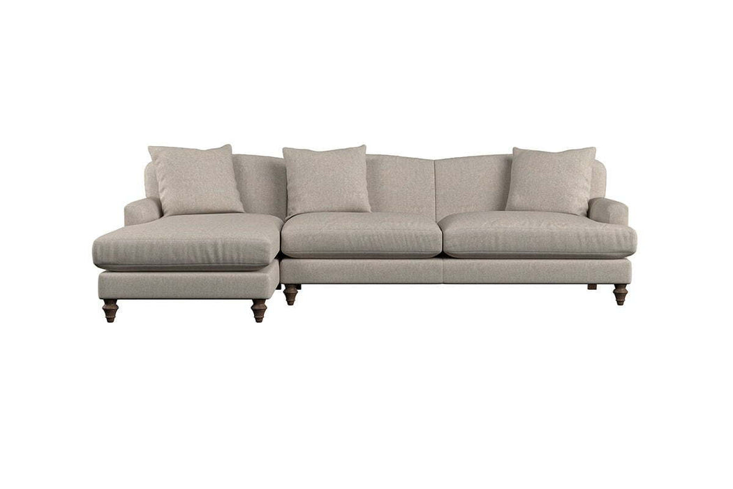 Deni Grand Left Hand Chaise Sofa - Brera Linen Smoke