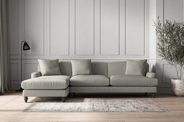Deni Grand Left Hand Chaise Sofa - Brera Linen Smoke