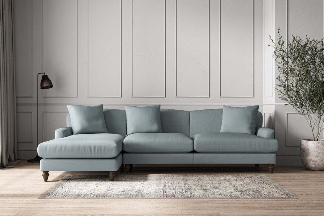 Deni Grand Left Hand Chaise Sofa - Recycled Cotton Horizon