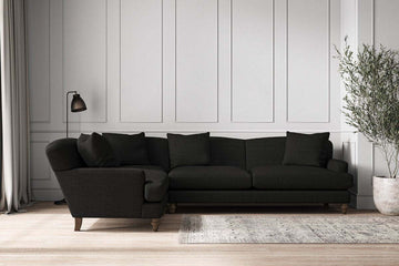 Deni Grand Left Hand Corner Sofa - Brera Linen Charcoal