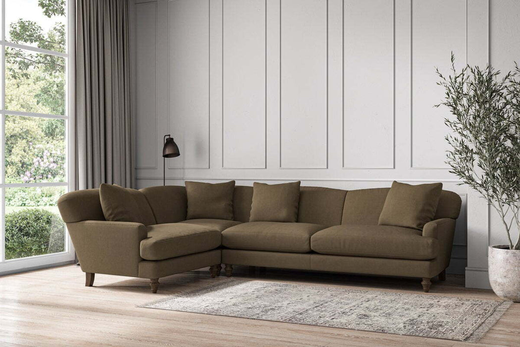 Deni Grand Left Hand Corner Sofa - Brera Linen Chestnut