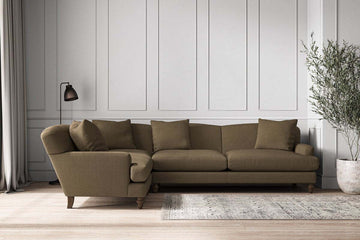 Deni Grand Left Hand Corner Sofa - Brera Linen Chestnut