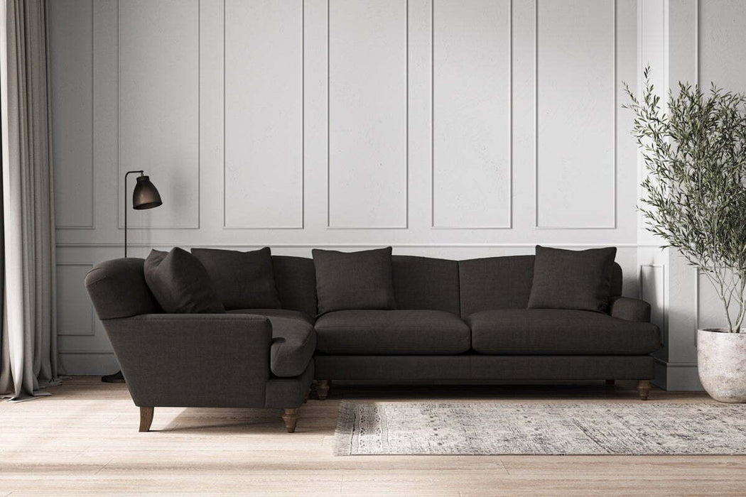 Deni Grand Left Hand Corner Sofa - Brera Linen Espresso