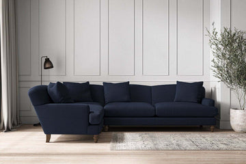 Deni Grand Left Hand Corner Sofa - Brera Linen Indigo