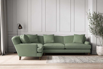 Deni Grand Left Hand Corner Sofa - Brera Linen Jade