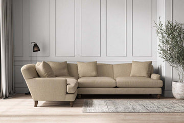 Deni Grand Left Hand Corner Sofa - Brera Linen Pebble