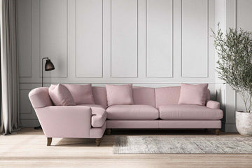 Deni Grand Left Hand Corner Sofa - Recycled Cotton Lavender