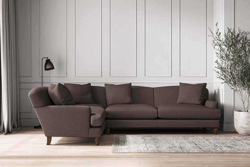 Deni Grand Left Hand Corner Sofa - Recycled Cotton Mocha