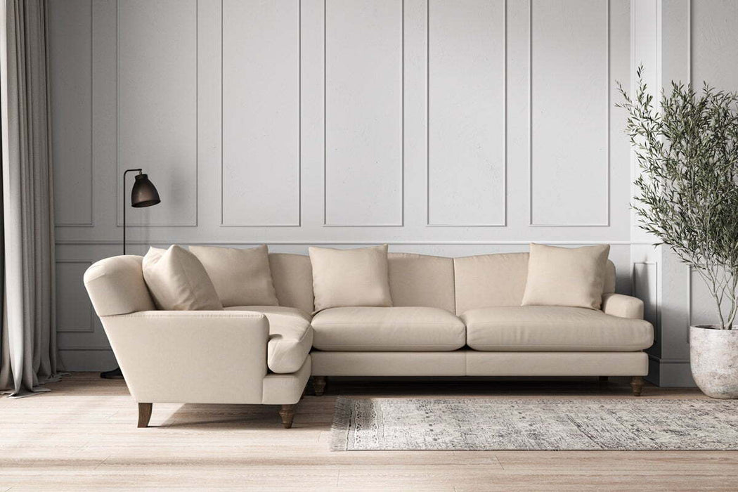 Deni Grand Left Hand Corner Sofa - Recycled Cotton Natural