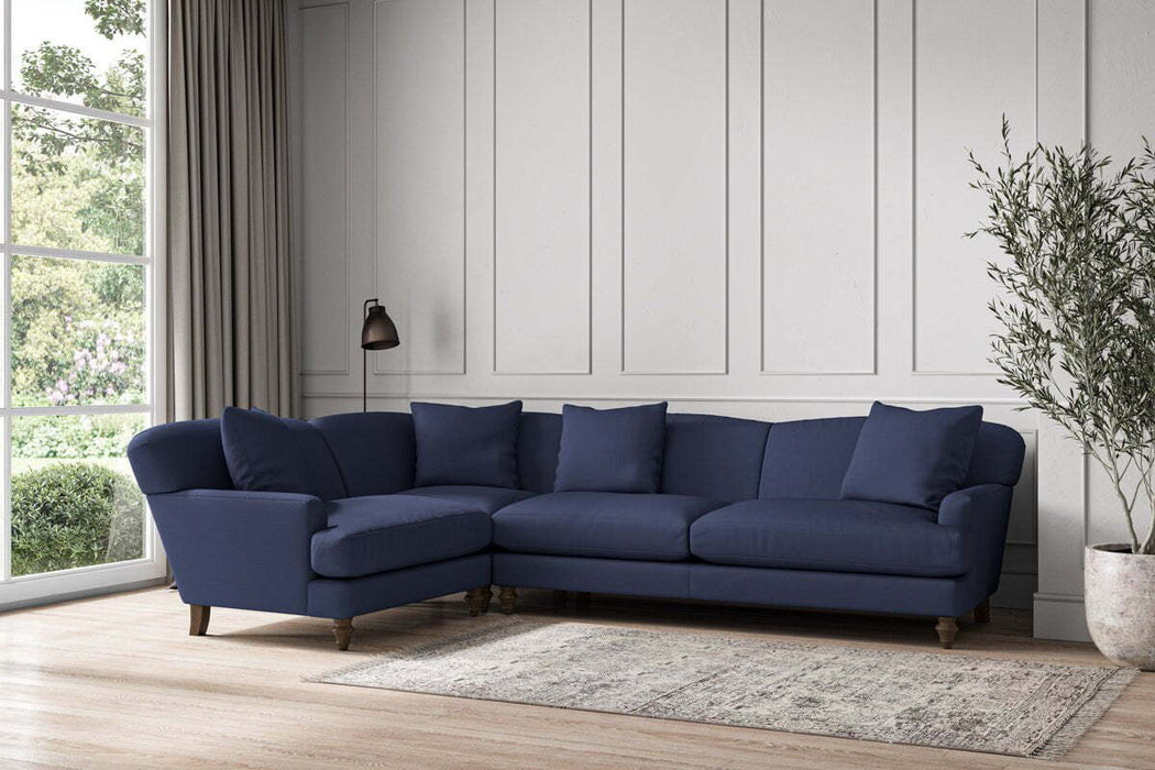 Deni Grand Left Hand Corner Sofa - Recycled Cotton Navy