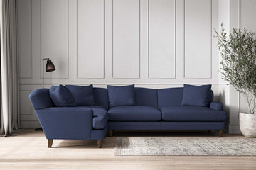 Deni Grand Left Hand Corner Sofa - Recycled Cotton Navy