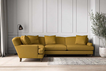 Deni Grand Left Hand Corner Sofa - Recycled Cotton Ochre