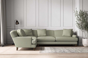 Deni Grand Left Hand Corner Sofa - Recycled Cotton Seaspray