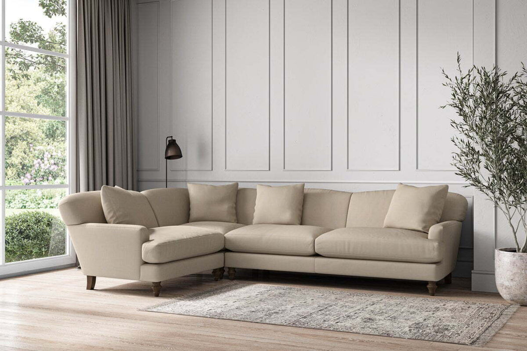 Deni Grand Left Hand Corner Sofa - Recycled Cotton Stone