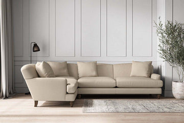 Deni Grand Left Hand Corner Sofa - Recycled Cotton Stone