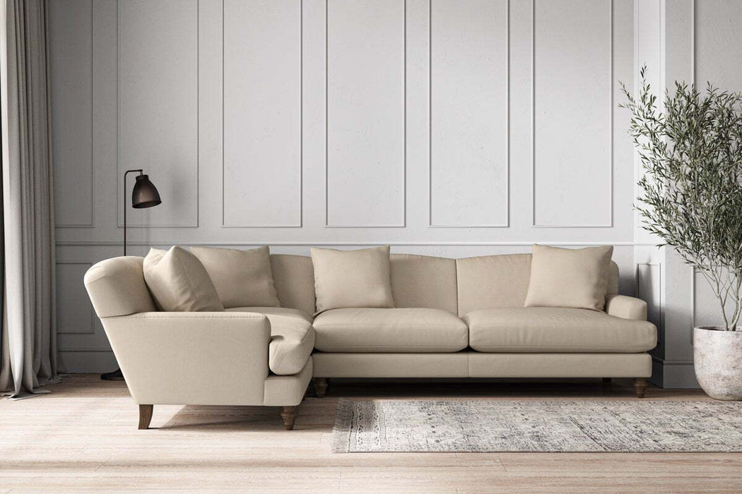 Deni Grand Left Hand Corner Sofa - Recycled Cotton Stone