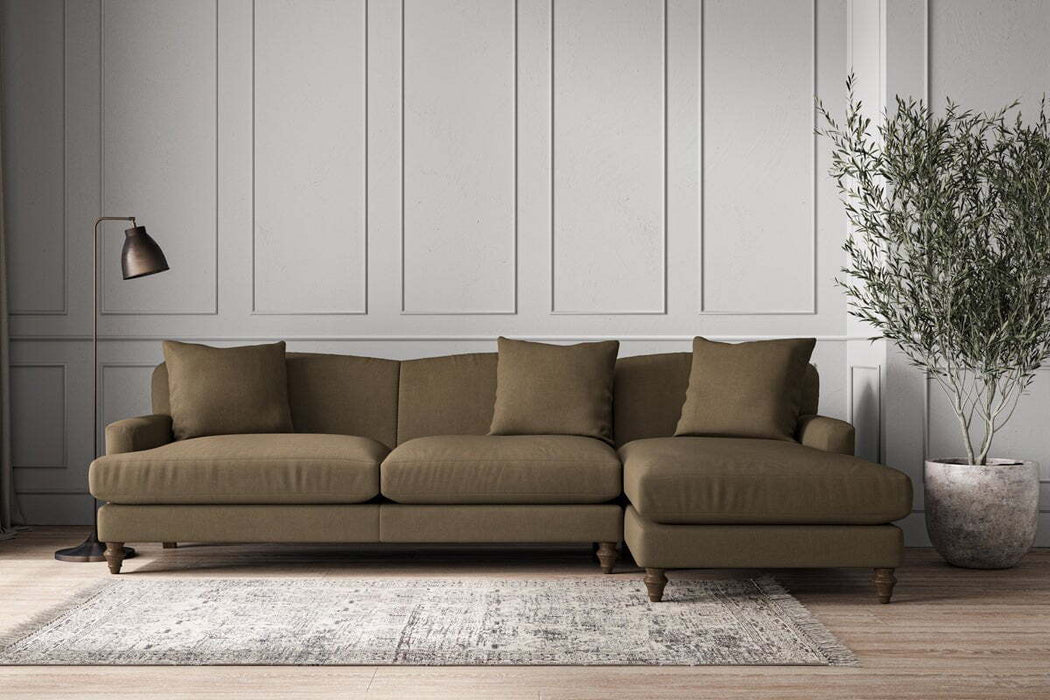 Deni Grand Right Hand Chaise Sofa - Brera Linen Chestnut