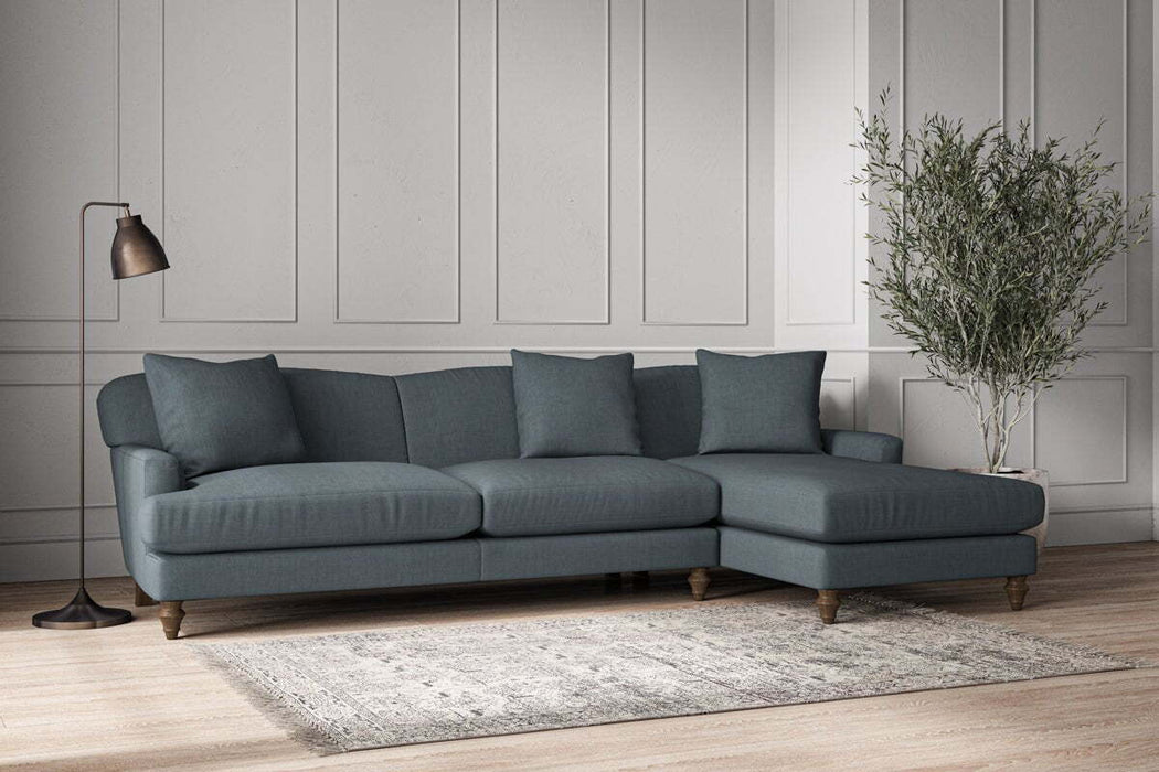 Deni Grand Right Hand Chaise Sofa - Brera Linen Dusk