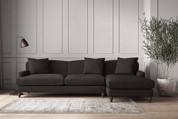 Deni Grand Right Hand Chaise Sofa - Brera Linen Espresso