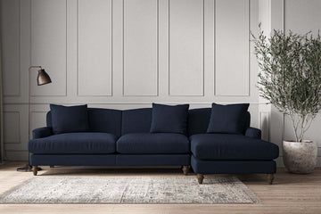 Deni Grand Right Hand Chaise Sofa - Brera Linen Indigo