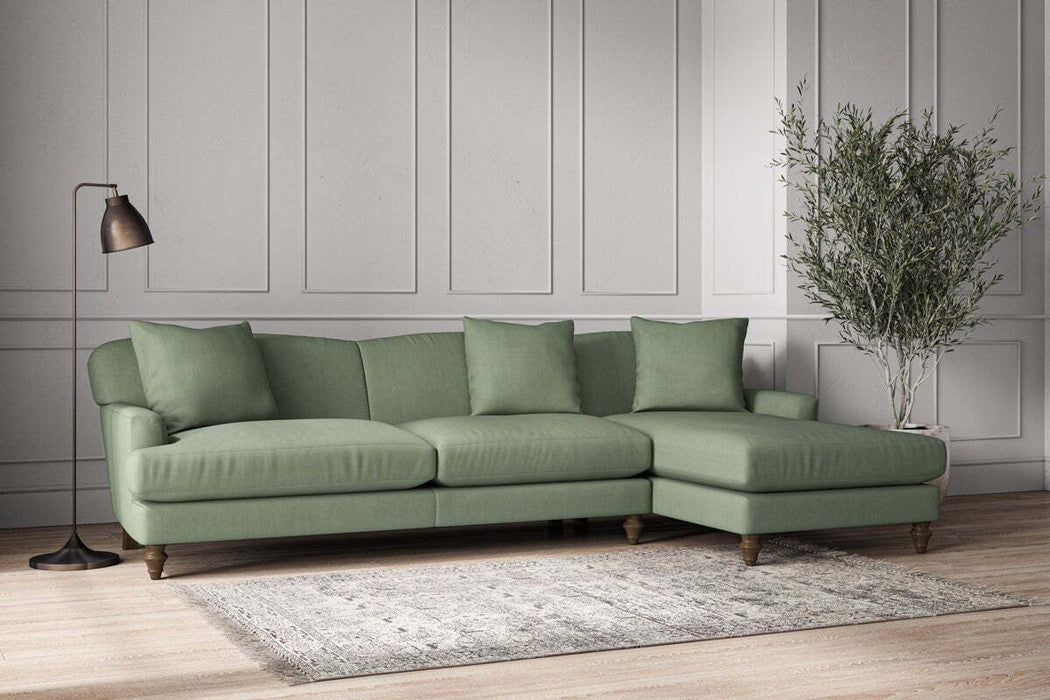 Deni Grand Right Hand Chaise Sofa - Brera Linen Jade