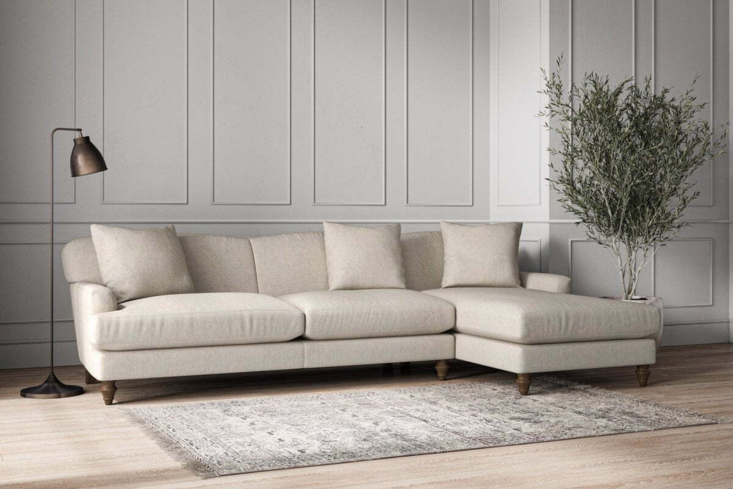 Deni Grand Right Hand Chaise Sofa Brera Linen Natural