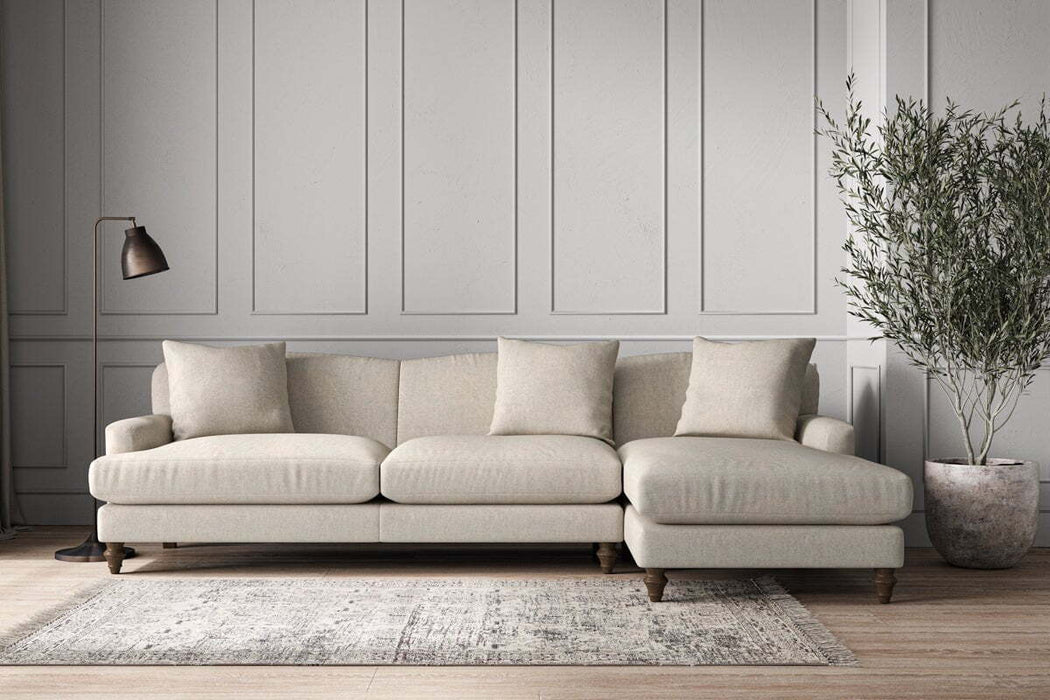 Deni Grand Right Hand Chaise Sofa Brera Linen Natural