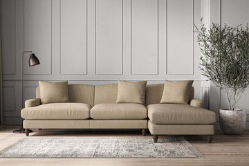 Deni Grand Right Hand Chaise Sofa - Brera Linen Pebble