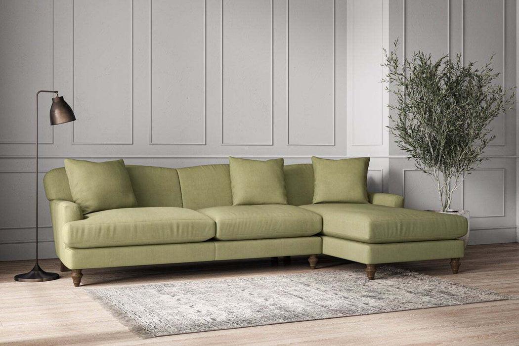 Deni Grand Right Hand Chaise Sofa - Brera Linen Sage