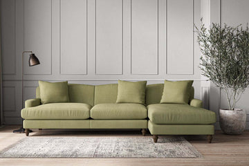 Deni Grand Right Hand Chaise Sofa - Brera Linen Sage