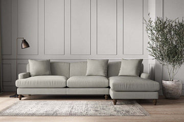 Deni Grand Right Hand Chaise Sofa - Brera Linen Smoke