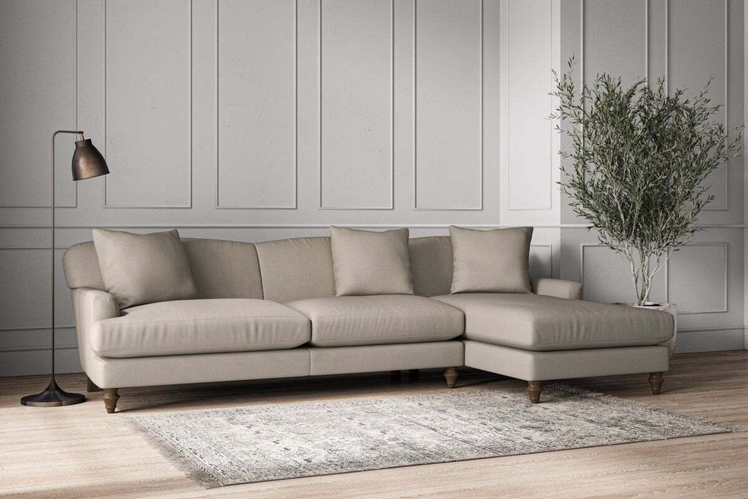 Deni Grand Right Hand Chaise Sofa - Recycled Cotton Flax