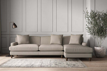 Deni Grand Right Hand Chaise Sofa - Recycled Cotton Flax