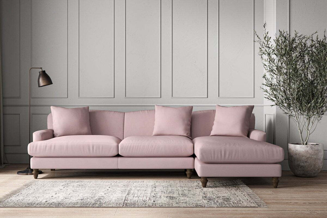 Deni Grand Right Hand Chaise Sofa - Recycled Cotton Lavender