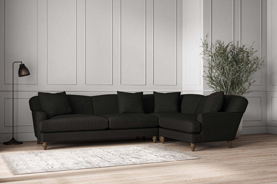 Deni Grand Right Hand Corner Sofa - Brera Linen Charcoal