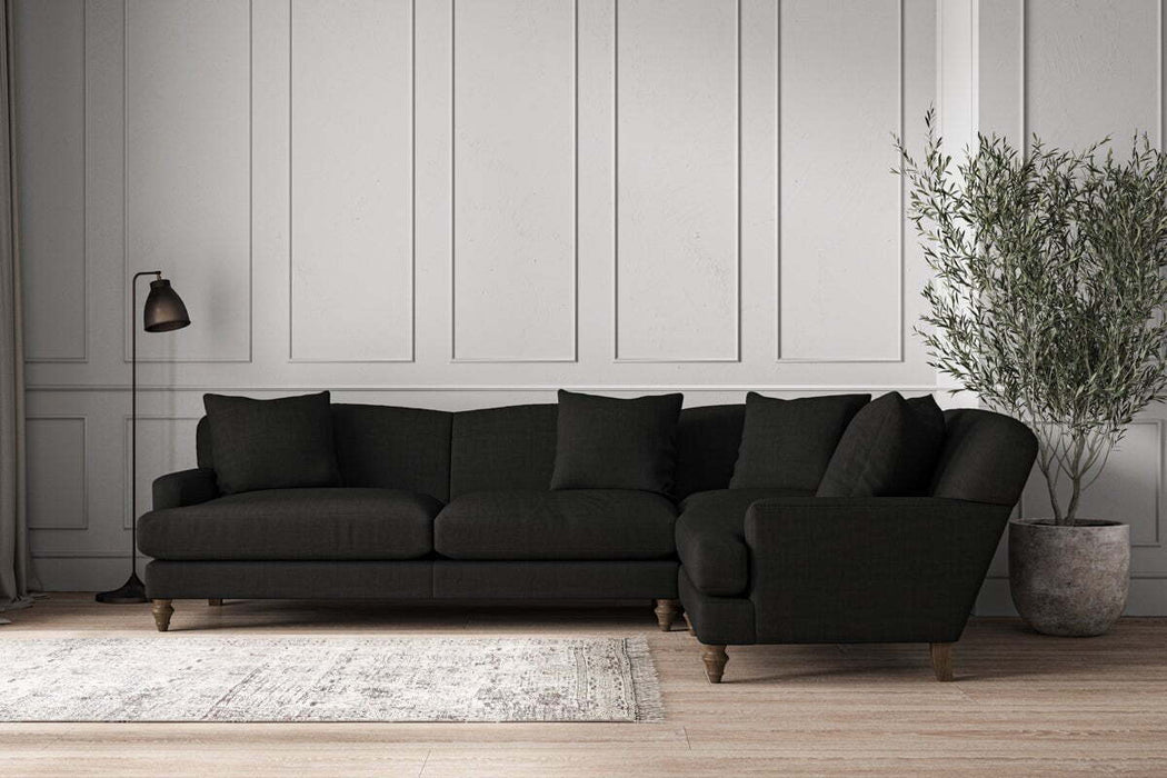 Deni Grand Right Hand Corner Sofa - Brera Linen Charcoal