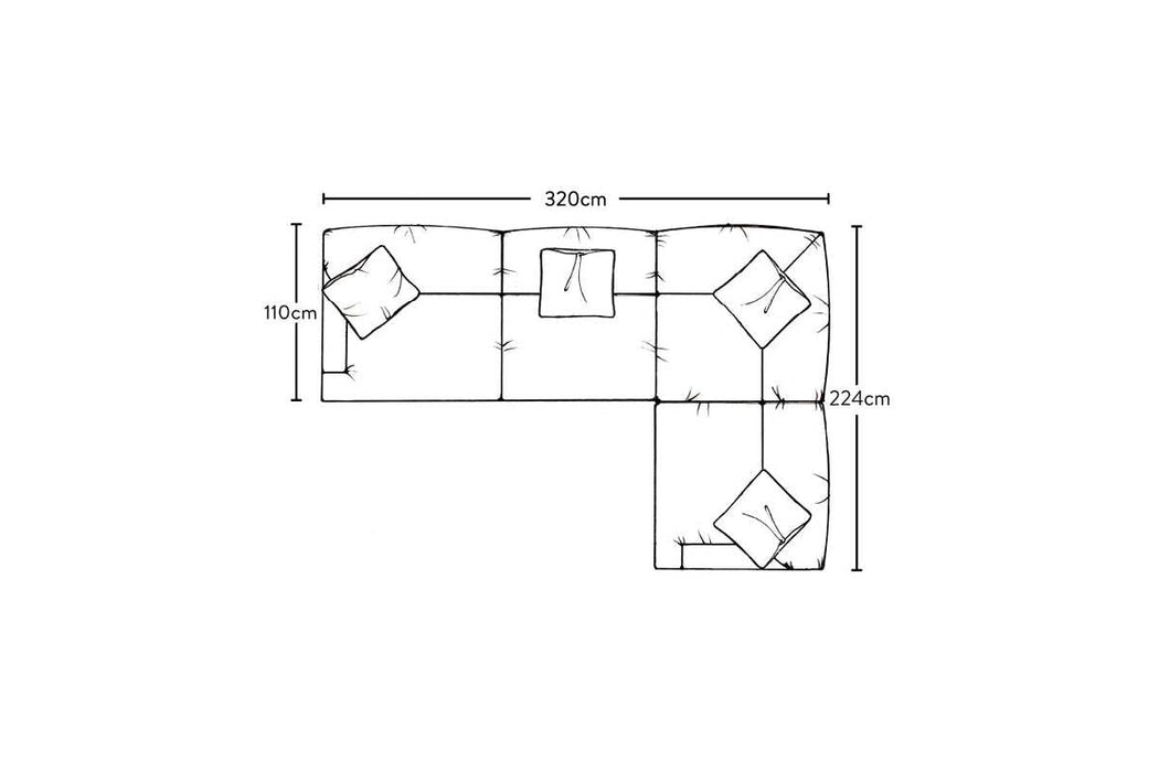 Deni Grand Right Hand Corner Sofa - Brera Linen Granite