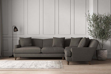 Deni Grand Right Hand Corner Sofa - Brera Linen Granite