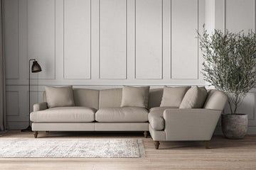 Deni Grand Right Hand Corner Sofa - Recycled Cotton Flax
