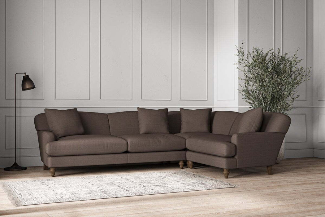 Deni Grand Right Hand Corner Sofa - Recycled Cotton Mocha