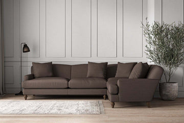 Deni Grand Right Hand Corner Sofa - Recycled Cotton Mocha