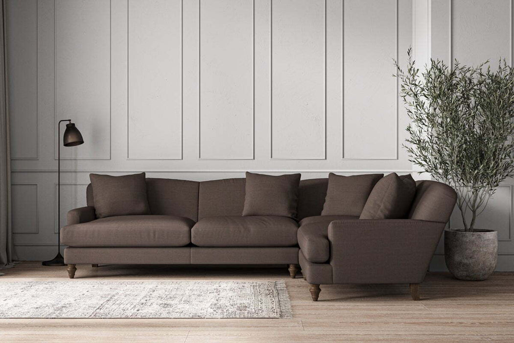 Deni Grand Right Hand Corner Sofa - Recycled Cotton Mocha