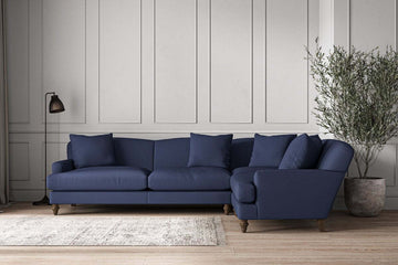 Deni Grand Right Hand Corner Sofa - Recycled Cotton Navy