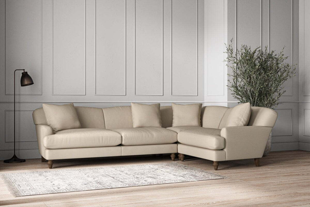 Deni Grand Right Hand Corner Sofa - Recycled Cotton Stone
